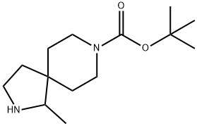 2,8-Diazaspiro[4.5]decane-8-carboxylic acid, 1-methyl-, 1,1-dimethylethyl ester Struktur