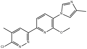 Pyridazine, 3-chloro-6-[6-methoxy-5-(4-methyl-1H-imidazol-1-yl)-2-pyridinyl]-4-methyl- Struktur