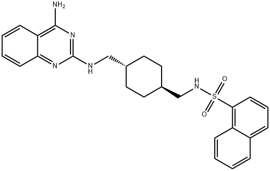 1-Naphthalenesulfonamide, N-[[trans-4-[[(4-amino-2-quinazolinyl)amino]methyl]cyclohexyl]methyl]- Struktur