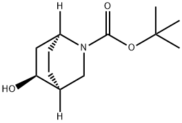 tert-butyl (1S,4S,5S)-5-hydroxy-2-azabicyclo[2.2.2]octane-2-carboxylate Struktur