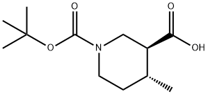 (3S,4R)-1-Boc-4-methyl-piperidine-3-carboxylic acid Struktur