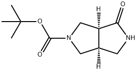 Pyrrolo[3,4-c]pyrrole-2(1H)-carboxylic acid, hexahydro-4-oxo-, 1,1-dimethylethyl ester, (3aS,6aS)- Struktur