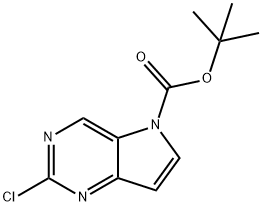 5H-Pyrrolo[3,2-d]pyrimidine-5-carboxylic acid, 2-chloro-, 1,1-dimethylethyl ester Struktur