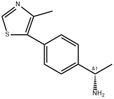 (S)-1-(4-(4-甲基噻唑-5-基)苯基)乙胺, 1948273-00-4, 結構式