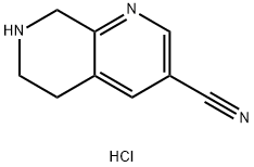 5,6,7,8-Tetrahydro-1,7-naphthyridine-3-carbonitrile hydrochloride Struktur