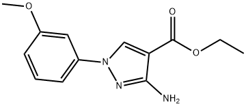 1H-Pyrazole-4-carboxylic acid, 3-amino-1-(3-methoxyphenyl)-, ethyl ester Struktur