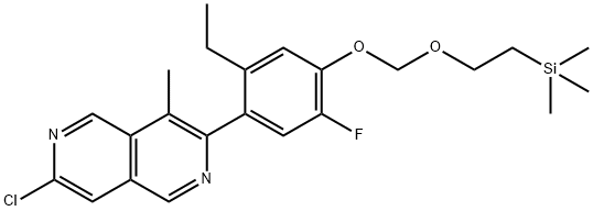 2,6-Naphthyridine, 7-chloro-3-[2-ethyl-5-fluoro-4-[[2-(trimethylsilyl)ethoxy]methoxy]phenyl]-4-methyl- Struktur