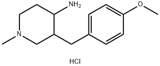 3-(4-Methoxybenzyl)-1-methylpiperidin-4-amine hydrochloride Struktur