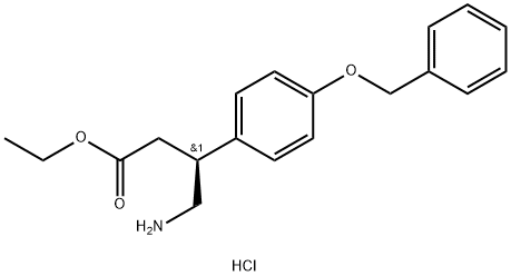 (S)-Ethyl 4-amino-3-(4-(benzyloxy)phenyl)butanoate hydrochloride Struktur