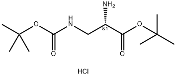 L-Alanine, 3-[[(1,1-dimethylethoxy)carbonyl]amino]-, 1,1-dimethylethyl ester, monohydrochloride (9CI) Struktur