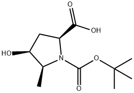 1,2-Pyrrolidinedicarboxylic acid, 4-hydroxy-5-methyl-, 1-(1,1-dimethylethyl) ester, (2S,4S,5S)- Struktur