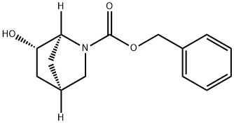 2-Azabicyclo[2.2.1]heptane-2-carboxylic acid, 6-hydroxy-, phenylmethyl ester, (1S,4R,6S)- Struktur