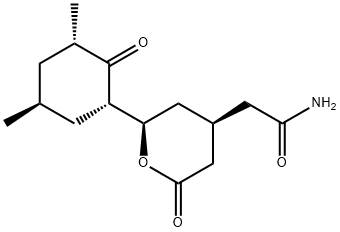 2H-Pyran-4-acetamide, 2-[(1S,3S,5S)-3,5-dimethyl-2-oxocyclohexyl]tetrahydro-6-oxo-, (2R,4S)- Structure