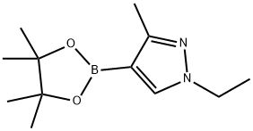 1-ethyl-3-methyl-4-(tetramethyl-1,3,2-dioxaborolan-2-yl)-1H-pyrazole Struktur