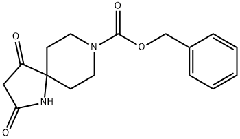 1,8-Diazaspiro[4.5]decane-8-carboxylic acid, 2,4-dioxo-, phenylmethyl ester Struktur