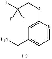 4-Pyridinemethanamine, 2-(2,2,2-trifluoroethoxy)-, hydrochloride (1:1) Struktur