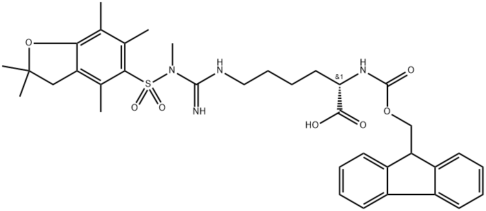 Fmoc-HomoArg(Me,Pbf)-OH Struktur