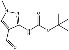 Carbamic acid, N-(4-formyl-1-methyl-1H-pyrazol-3-yl)-, 1,1-dimethylethyl ester Struktur