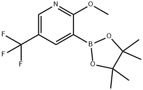 Pyridine, 2-methoxy-3-(4,4,5,5-tetramethyl-1,3,2-dioxaborolan-2-yl)-5-(trifluoromethyl)- Struktur