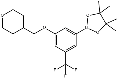 4,4,5,5-Tetramethyl-2-(3-((tetrahydro-2H-pyran-4-yl)methoxy)-5-(trifluoromethyl)phenyl)-1,3,2-dioxab95% Struktur