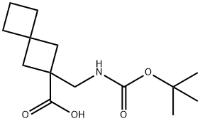 Spiro[3.3]heptane-2-carboxylic acid, 2-[[[(1,1-dimethylethoxy)carbonyl]amino]methyl]- Struktur