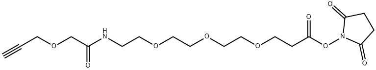 4,7,10,16-Tetraoxa-13-azanonadec-18-ynoic acid, 14-oxo-, 2,5-dioxo-1-pyrrolidinyl ester Struktur