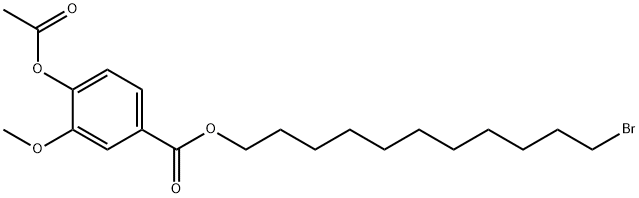 Benzoic acid, 4-(acetyloxy)-3-methoxy-, 11-bromoundecyl ester Struktur