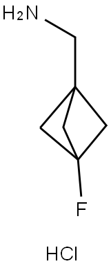 (3-fluoro-1-bicyclo[1.1.1]pentanyl)methanamine hydrochloride Struktur