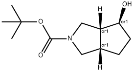 tert-butyl (3aS,4R,6aR)-4-hydroxyhexahydrocyclopenta[c]pyrrole-2(1H)-carboxylate Struktur