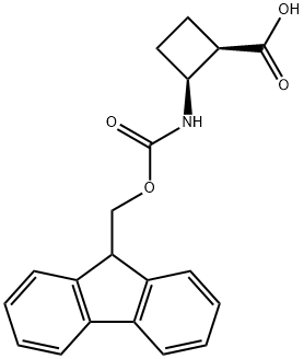 (1R,2S)-2-(9H-fluoren-9-ylmethoxycarbonylamino)cyclobutanecarboxylic acid Struktur