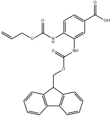 3-({[(9H-fluoren-9-yl)methoxy]carbonyl}amino)-4-{[(prop-2-en-1-yloxy)carbonyl]amino}benzoic acid 結(jié)構(gòu)式