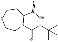 1,4-Oxazepine-4,5(5H)-dicarboxylic acid, tetrahydro-, 4-(1,1-dimethylethyl) ester Struktur