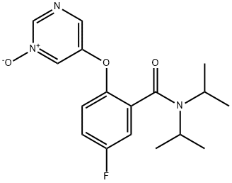 Benzamide, 5-fluoro-N,N-bis(1-methylethyl)-2-[(1-oxido-5-pyrimidinyl)oxy]- Struktur