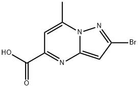 2-bromo-7-methylpyrazolo[1,5-a]pyrimidine-5-carboxylic acid Struktur