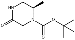 1-Piperazinecarboxylic acid, 2-methyl-5-oxo-, 1,1-dimethylethyl ester, (2R)- Struktur