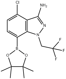 4-Chloro-7-(4,4,5,5-tetramethyl-1,3,2-dioxaborolan-2-yl)-1-(2,2,2-trifluoroethyl)-1H-indazol-3-amine