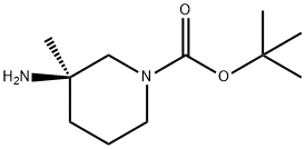 tert-butyl (3R)-3-amino-3-methyl-piperidine-1-carboxylate Struktur