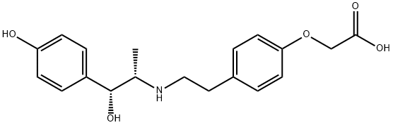 Acetic acid, 2-[4-[2-[[(1S,2R)-2-hydroxy-2-(4-hydroxyphenyl)-1-methylethyl]amino]ethyl]phenoxy]- Struktur