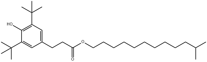 Benzenepropanoic acid, 3,5-bis(1,1-dimethylethyl)-4-hydroxy-, 11-methyldodecyl ester Struktur