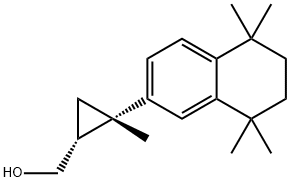 Cyclopropanemethanol, 2-methyl-2-(5,6,7,8-tetrahydro-5,5,8,8-tetramethyl-2-naphthalenyl)-, (1R,2S)- Struktur