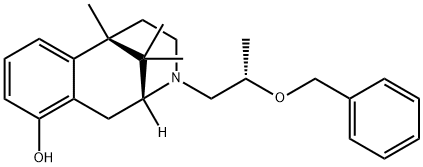 2,6-Methano-3-benzazocin-10-ol, 1,2,3,4,5,6-hexahydro-6,11,11-trimethyl-3-[(2S)-2-(phenylmethoxy)propyl]-, (2R,6S)- Struktur