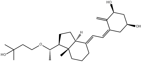 1,3-Cyclohexanediol, 4-methylene-5-[(2E)-2-[(1S,3aS,7aS)-octahydro-1-[(1S)-1-(3-hydroxy-3-methylbutoxy)ethyl]-7a-methyl-4H-inden-4-ylidene]ethylidene]-, (1S,3S,5Z)- Struktur