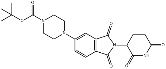 1-Piperazinecarboxylic acid, 4-[2-(2,6-dioxo-3-piperidinyl)-2,3-dihydro-1,3-dioxo-1H-isoindol-5-yl]-, 1,1-dimethylethyl ester Struktur