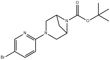 tert-Butyl 3-(5-bromopyridin-2-yl)-3,6-diazabicyclo[3.1.1]heptane-6-carboxylate Struktur