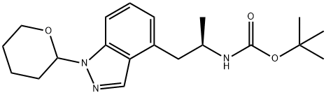 Carbamic acid, N-[(1R)-1-methyl-2-[1-(tetrahydro-2H-pyran-2-yl)-1H-indazol-4-yl]ethyl]-, 1,1-dimethylethyl ester Struktur