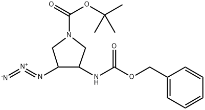 tert-butyl 3-azido-4-(benzyloxycarbonyl)pyrrolidine-1-carboxylate Struktur