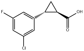 trans-2-(3-chloro-5-fluorophenyl)cyclopropane-1-carboxylic acid Struktur