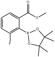 Benzoic acid, 3-fluoro-2-(4,4,5,5-tetramethyl-1,3,2-dioxaborolan-2-yl)-, methyl ester Struktur