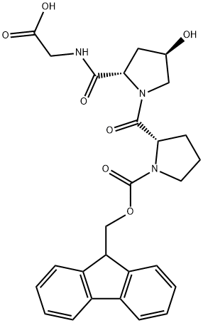 N-α-(9-Fluorenylmethoxycarbonyl)-L-prolyl-trans-4-hydroxy-L-prolyl-glycine Struktur