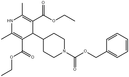 3,5-Pyridinedicarboxylic acid, 1,4-dihydro-2,6-dimethyl-4-[1-[(phenylmethoxy)carbonyl]-4-piperidinyl]-, 3,5-diethyl ester Struktur